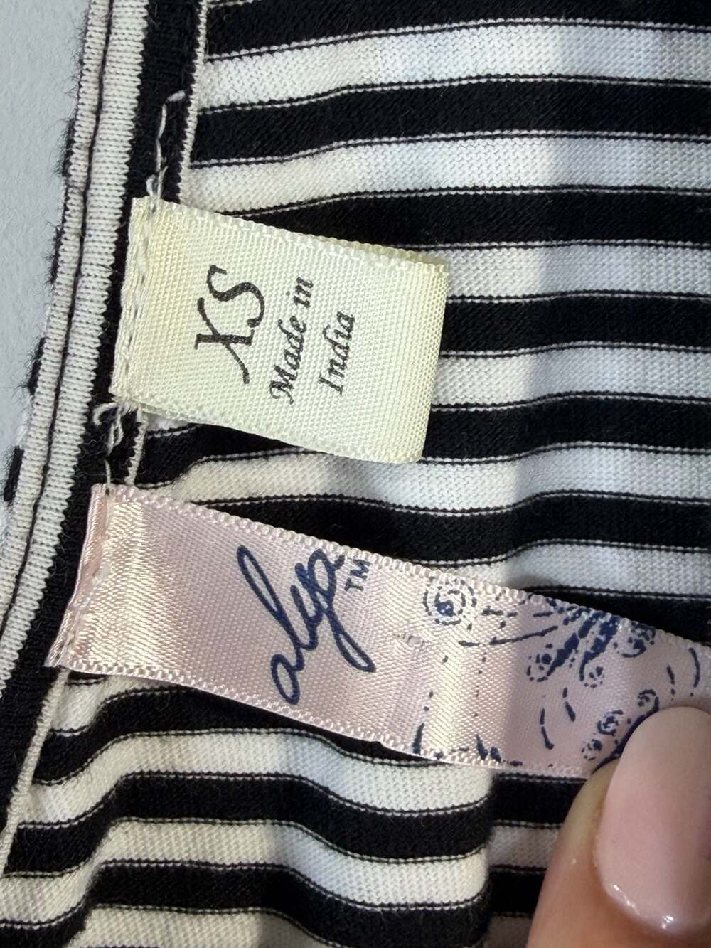 Francesca's Alya Black and White Striped Surplice Back Tank Top Size XS - Picture 2 of 6